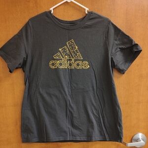 Adidas Women's Charcoal Tee with Starry Gold Logo